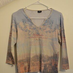 Xcit Patterned Quarter Sleeve Tee, Small